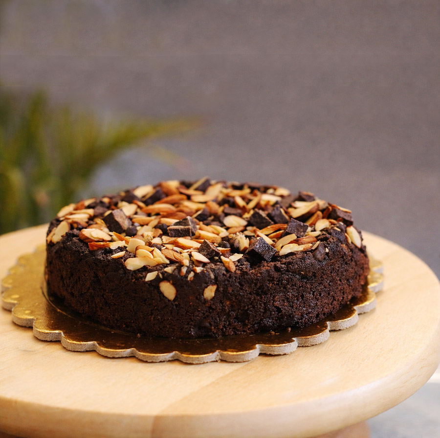 Healthy Cakes - Dark Chocolate Roasted Almond Zucchini Cake